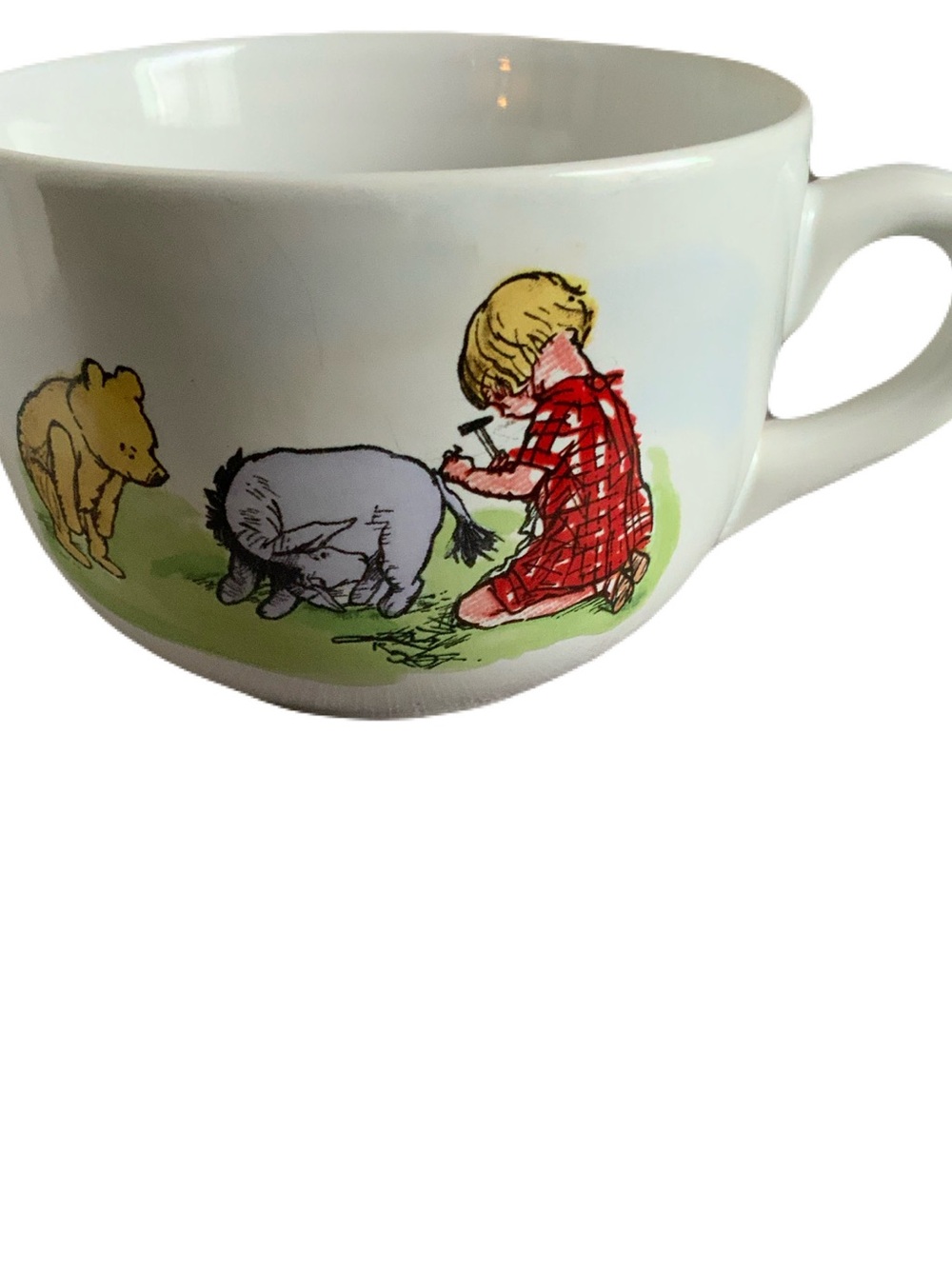 Disney Winnie the Pooh White Ceramic Mug with Green Accent